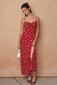 The Show Off Polka Dot Maxi in Red