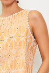 Butterscotch Embroidered Eyelet Tank