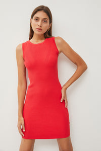 Take a chance Ribbed Bodycon Mini Dress in Tomato