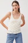 Crochet Pointelle Sweater Top More Colors FINAL SALE