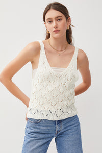 Crochet Pointelle Sweater Top More Colors FINAL SALE