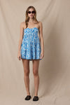 Vintage Strapless Mini Dress in Blue