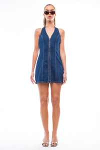 Slim Denim Halter Dress