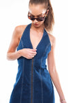 Slim Denim Halter Dress