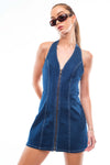 Slim Denim Halter Dress
