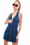 Slim Denim Halter Dress