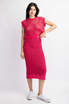 Woven Way Crochet Set Skirt and Crop Top in Fuchsia FINAL SALE