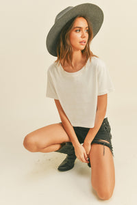 Cropped Basic T Shirt MORE COLORS