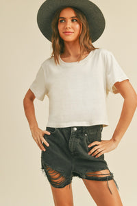 Cropped Basic T Shirt MORE COLORS