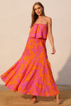 Week at the Resort Strapless Ruffle Top Maxi Dress