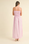 Summer Time Swing Smocked Top Maxi Dress in Pink