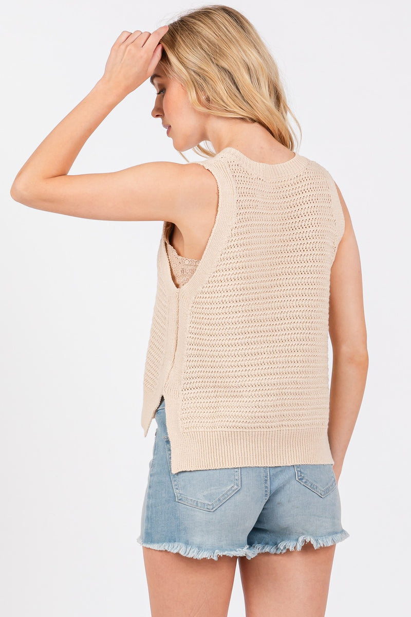 True Delight V Neck Sweater Tank MORE COLORS