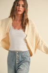 Amanda Shrug Style Cardigan in Cream FINAL SALE