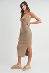 The Way she Moves Bodycon Knot Front Dress FINAL SALE