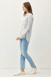 Soft Baby Blue Striped Button Down