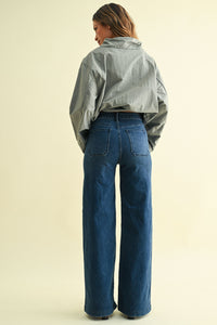 Patch Pocket Jeans in Dark Denim
