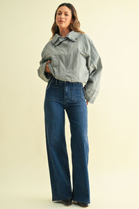 Patch Pocket Jeans in Dark Denim