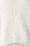 Fuzzy V Neck Sweater in Ivory