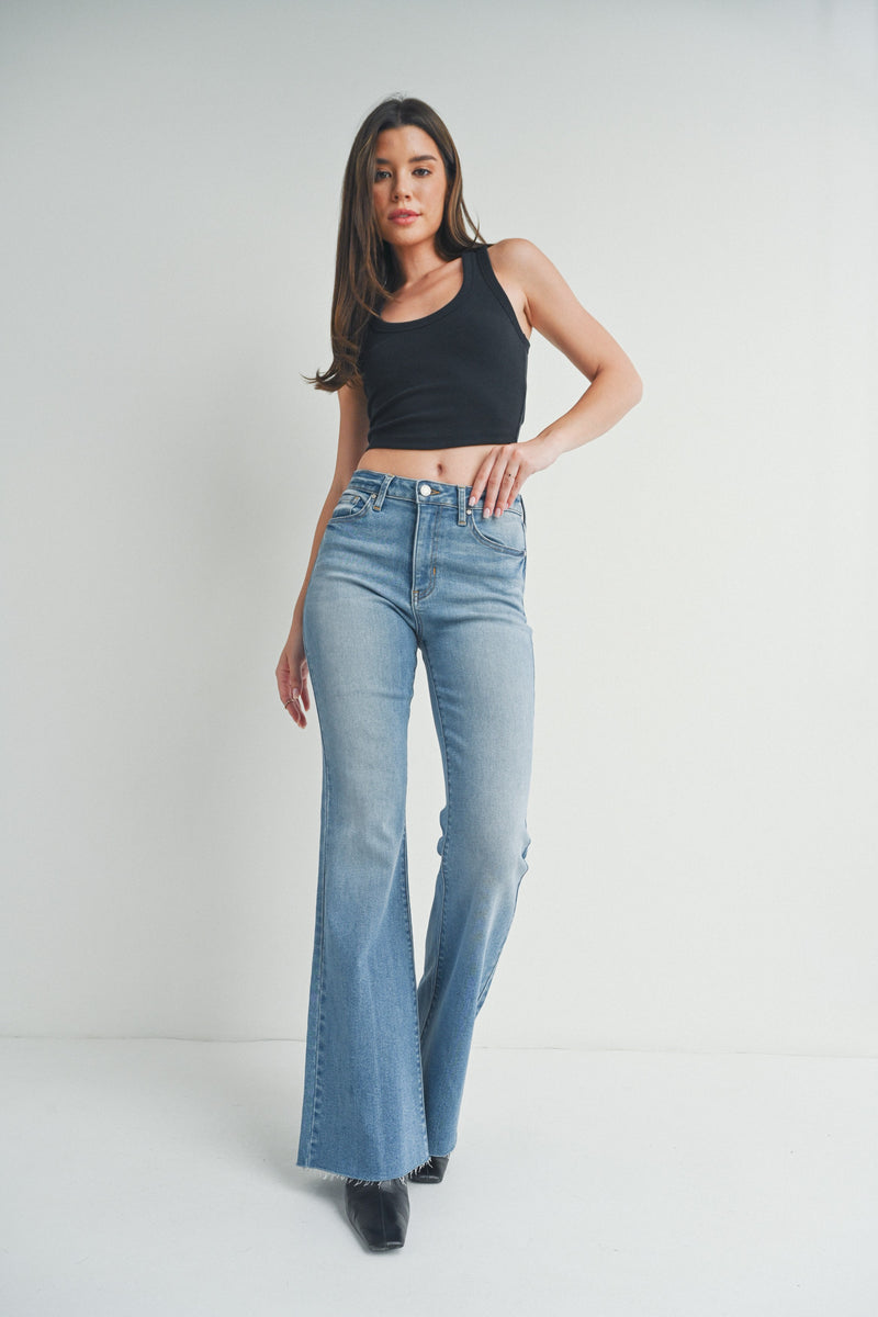 Sydney Mid Rise Straight Bootcut Jean