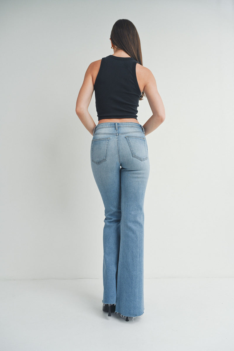 Sydney Mid Rise Straight Bootcut Jean