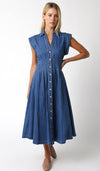 The One Denim Button Front Midi Denim Dress