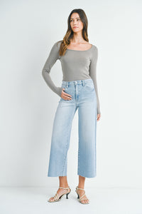 Liza Scissor Cut Wide Leg Jean