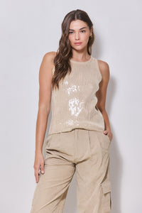 You're a Star Sequin Sleeveless Sweater