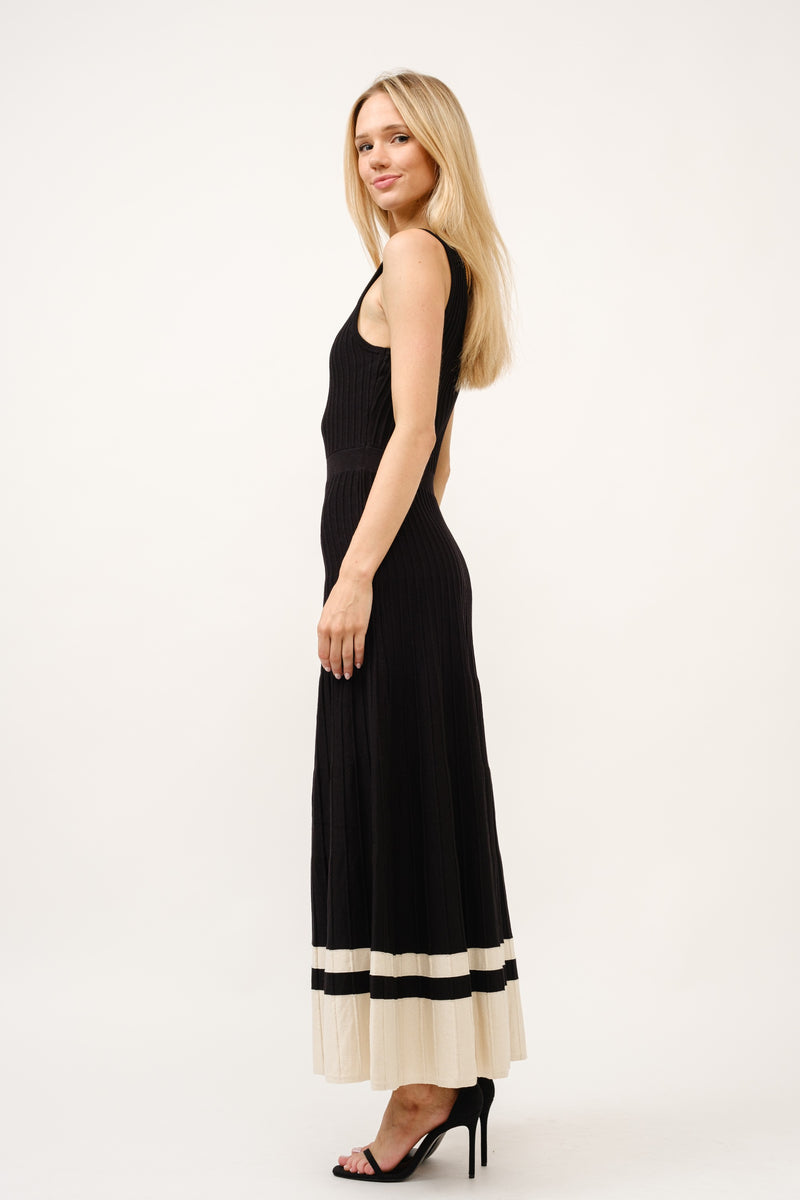 All Angles Color Block Wide Rib Maxi Dress