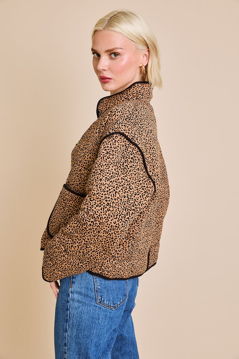 Isabella Quilted Leopard Jacket