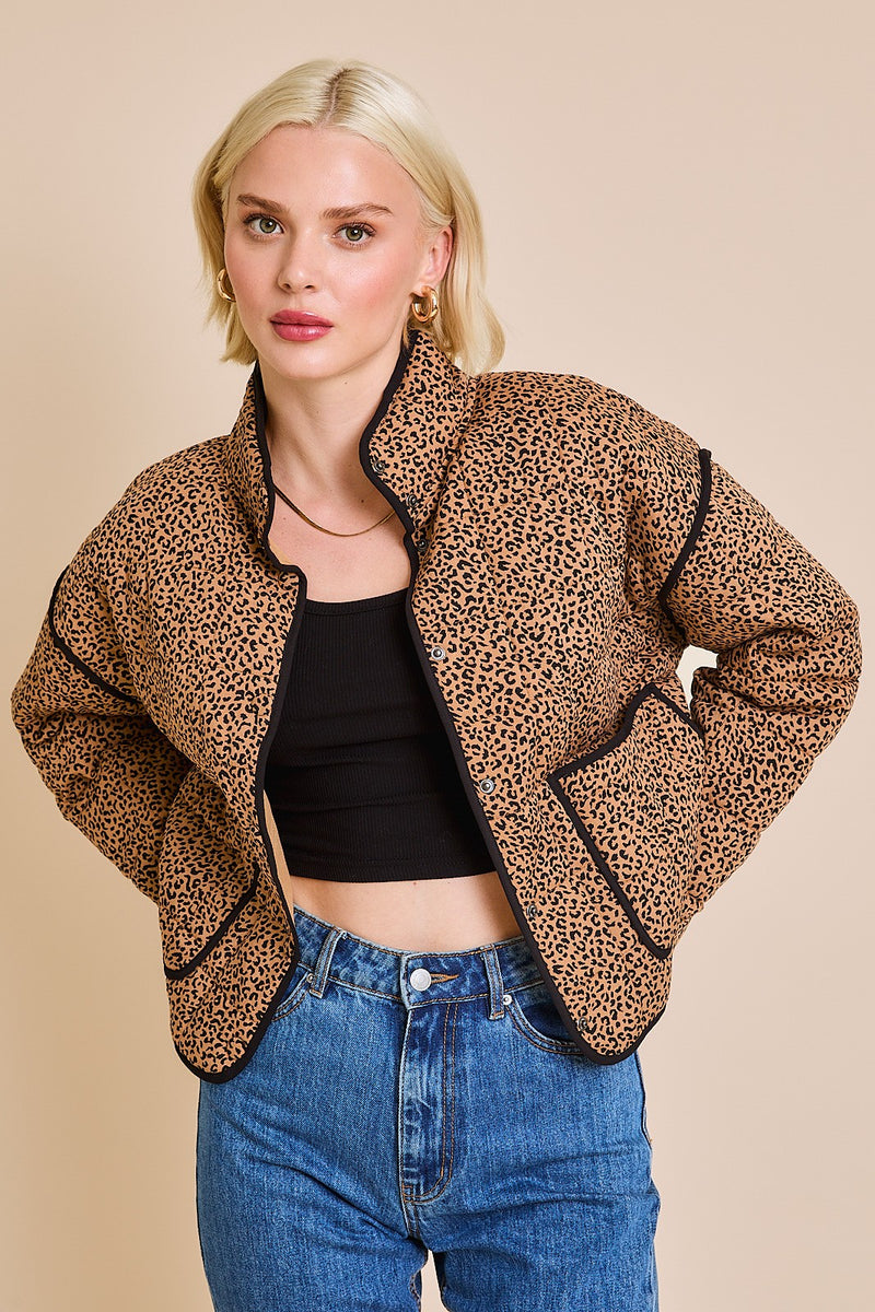 Isabella Quilted Leopard Jacket