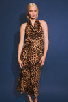 Animal Print Cowl Neck Maxi Dress