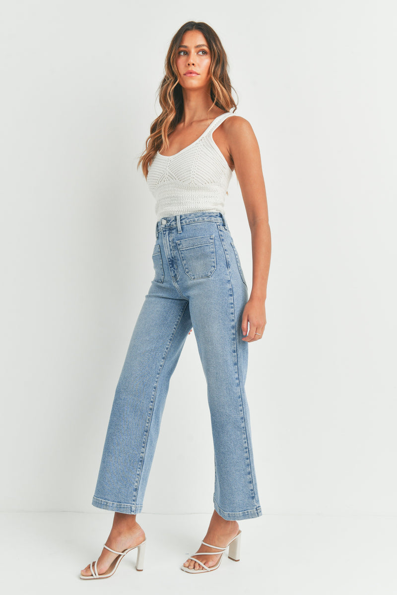 Avery Wide Leg Pocket Patch Jean