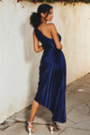 Midnight Moonlight Pleated one shoulder dress