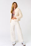 Perfect Mix Fuzzy Jacket in Ivory