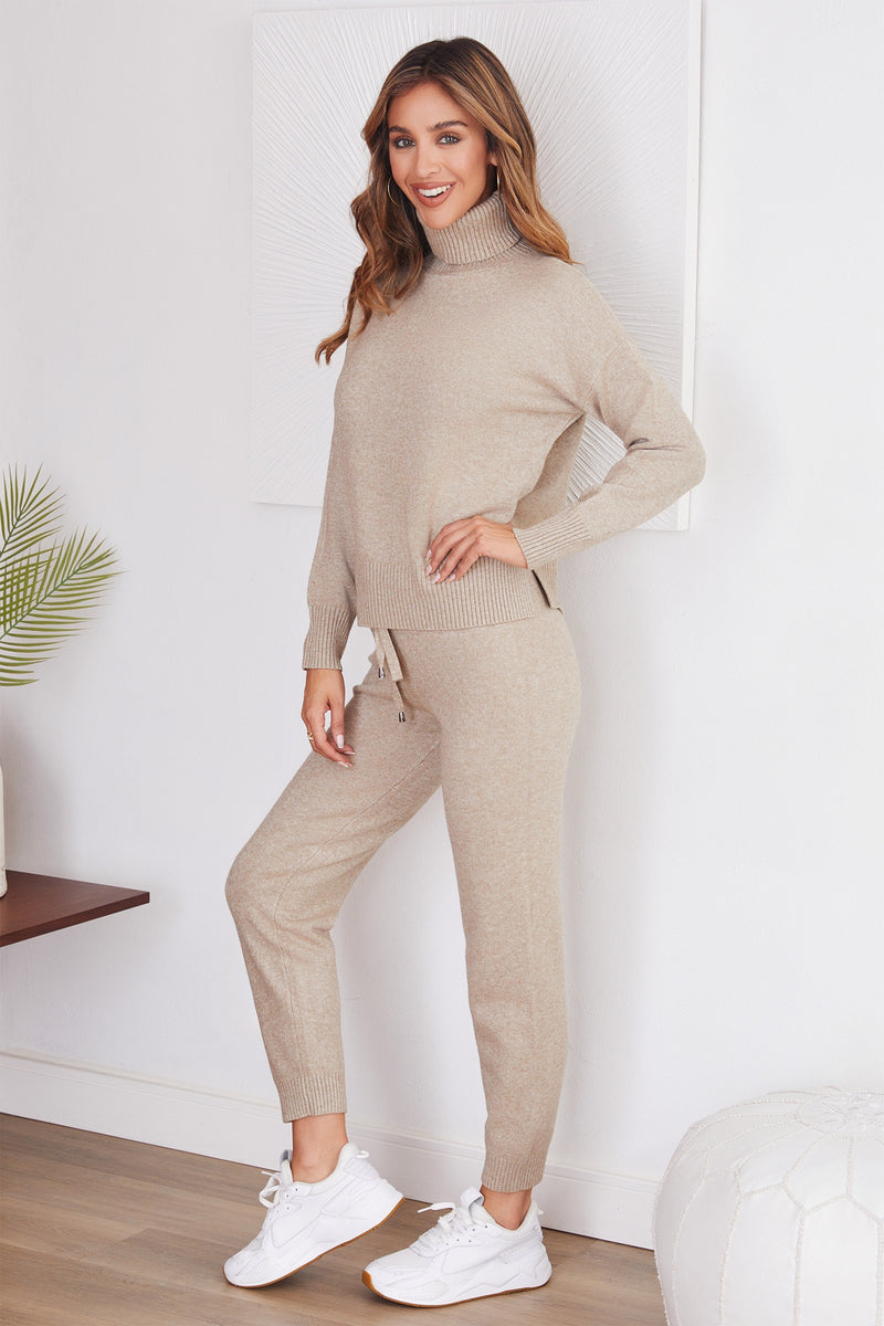 Two Piece Turtle Neck and Sweater Jogger Pant Set MORE COLORS