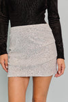 Micro Mini Silver Sequin Skirt
