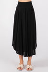 Gauze Round Hem Midi Skirt