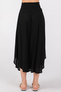 Gauze Round Hem Midi Skirt
