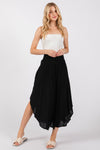 Gauze Round Hem Midi Skirt