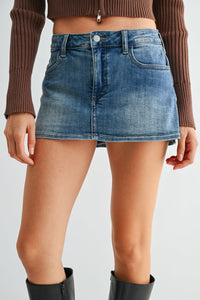 Classic Denim Skort in Light Denim