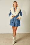 Penny Lane Denim And Fur Coat