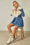 Penny Lane Denim And Fur Coat