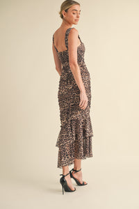 Past Midnight Mesh Animal Print Cut out Dress FINAL SALE