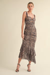 Past Midnight Mesh Animal Print Cut out Dress FINAL SALE