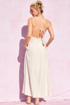 Piper Open Back Linen Blend Maxi in Natural