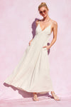 Piper Open Back Linen Blend Maxi in Natural
