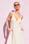 Piper Open Back Linen Blend Maxi in Natural
