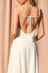 Piper Open Back Linen Blend Maxi in Ivory