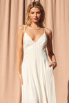 Piper Open Back Linen Blend Maxi in Ivory