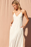 Piper Open Back Linen Blend Maxi in Ivory